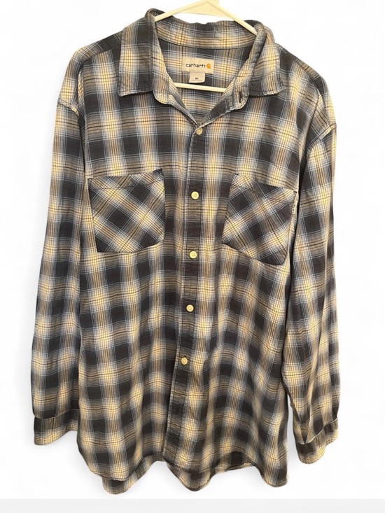 Carhartt Other - Carhartt Plaid Button Up Shirt XL Navy Cream